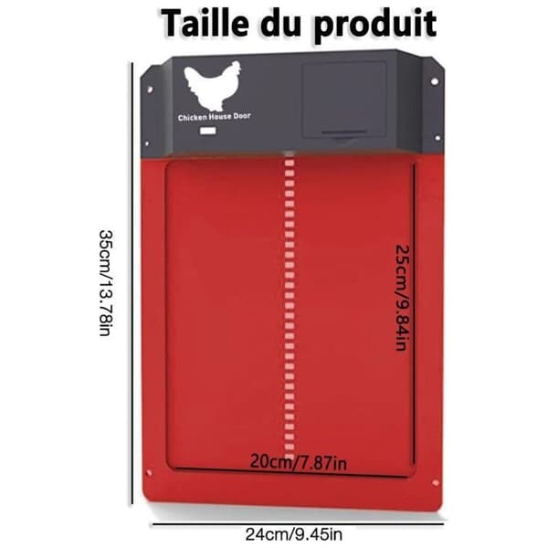 Automatic Chicken Coop Door, Chicken Door with Light Sensor, Waterproof Automatic Induction Battery-Powered Light Sensor, Safe Chicken Rearing