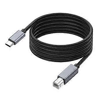 USB C til B-printerkabel, hurtig nylonflettet ledning til tastatur og musikcontroller TypeC BM-kabel 3m 3m