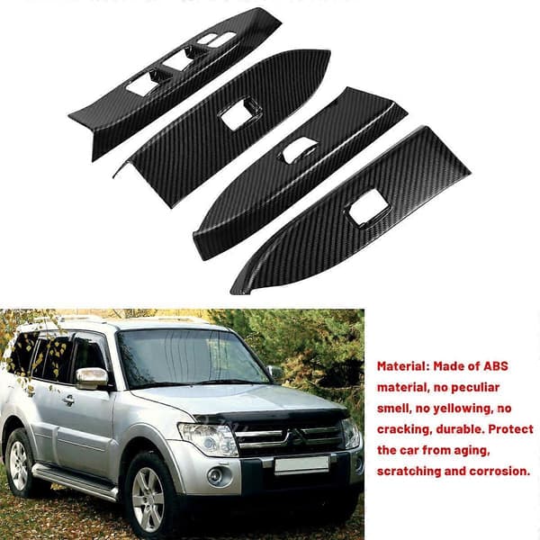 for Mitsubishi Pajero 2007-2019 Car Inner Window Lift Switch Button Panel Cover Trim Frame Decorative