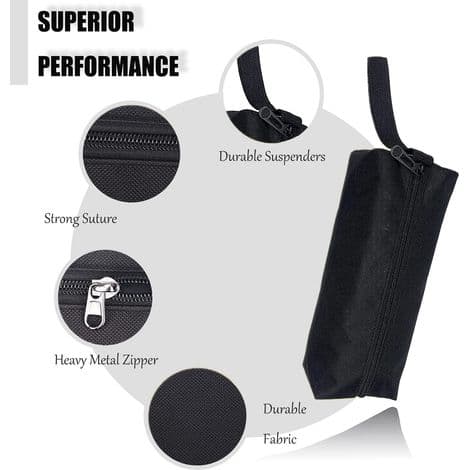 Empty Tool Kit, 25 cm Long Waterproof Nylon Canvas Zipper Bag, Small Tool Bag, Portable Multifunctional Tool Kit (Black)