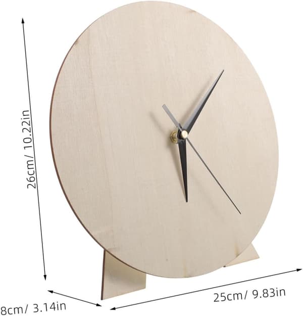 Empty Wooden Clock Dial for DIY Crafts, Round Painting Dial for Home Decor