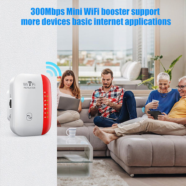 300 Mbps Mini Wifi-förstärkare Stödjer Fler Enheter Grundläggande Internetapplikationer RödEU