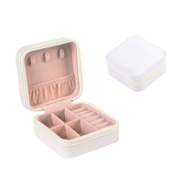 Jewelry Box Small Jewelry Box Double-Layer PU Leather Jewelry Storage Jewelry Box (1 Piece White)