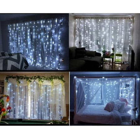 Gardinlys 300 LED vinduslamper, egnet for jul