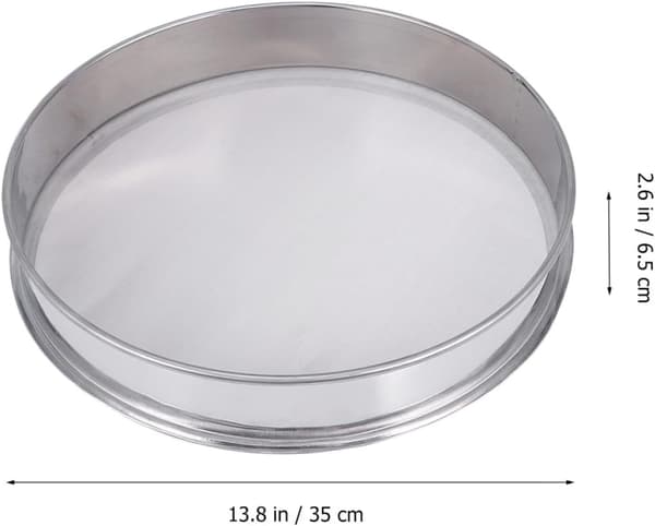 35 cm sil i rustfritt stål, vibrerende sil, baketilbehør, sølv, bærbar design, ikke lett å deformere