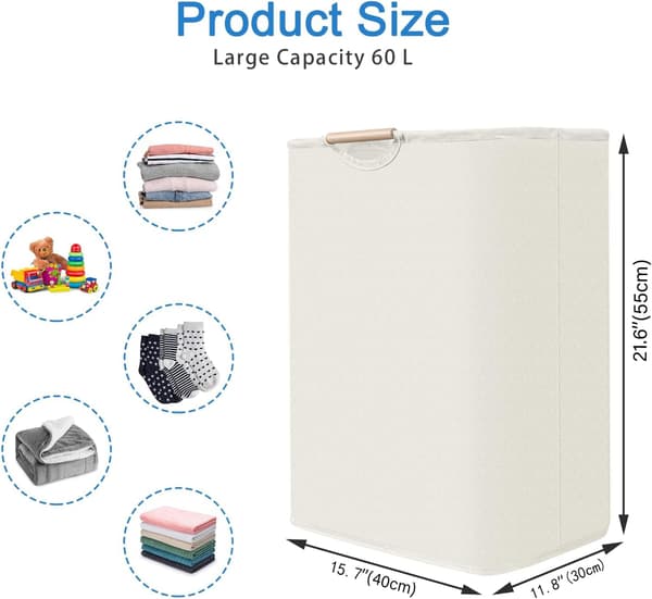Laundry Basket Foldable Laundry Hamper Laundry Bag with Handles Laundry Baskets Storage Baskets Laundry Sorter for Bedroom Bathroom Nursery
