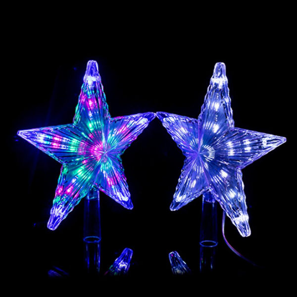 Christmas Star Tree Topper med farverige LED-lys Batteridrevet Tree Topper