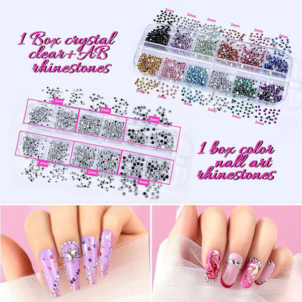Teenitor Nagelkonstborste Set, Nagelprickverktyg och Borstar, Nagelkonstfolie, Nagelband, Fjäril Nagelkonst