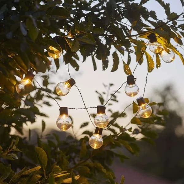 Outdoor Camping Atmosphere Light Large Ball String Light Battery Operated Ring with 10 Lights 180cm Black Black