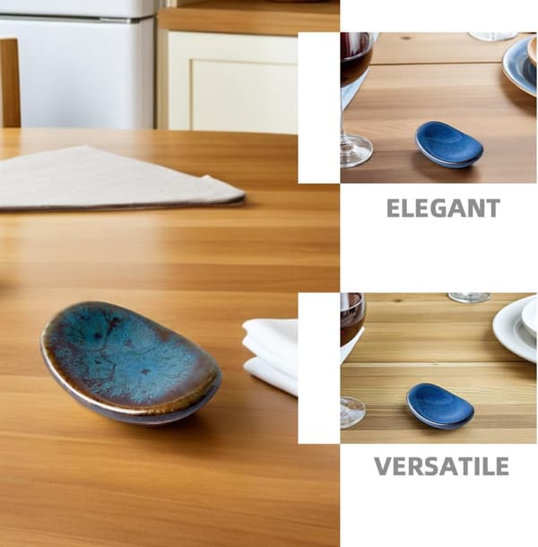 3-piece Ceramic Spoon Rest Set for Stovetop and Dining Table - Heat-Resistant Kitchen Utensil Holder