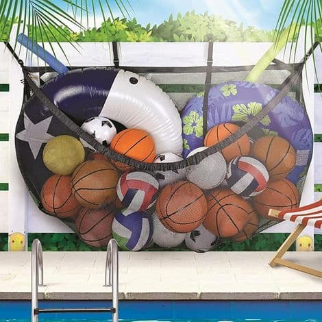 Pool Toy Net, Inflatable Buoy Organizer, Hanging Toys, Debris Collector