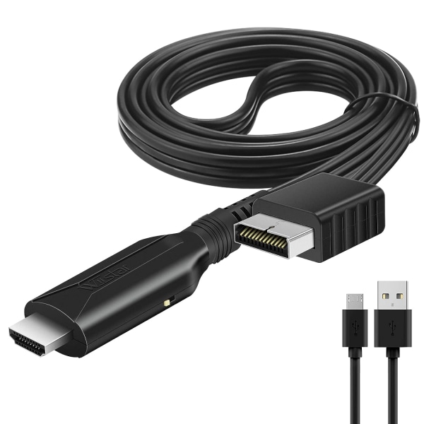 HDMI-omvandlaradapter PS2 HDMI-kabel 1m/3.2ft HDTV-videoomvandlare HDMI-skärm stöder alla PS2-visningslägen