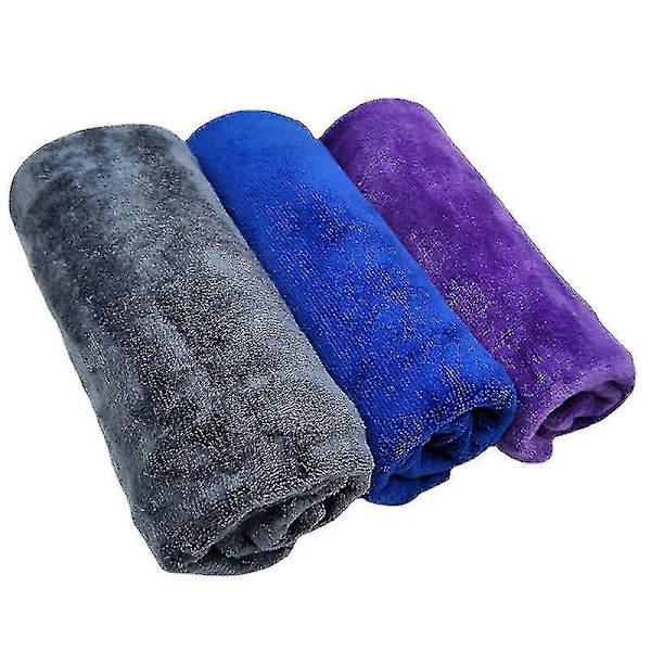 Mikrofiber Rengøringsklude, Tørrehåndklæde, Stribefri Vaskeserviet til Hus, Køkken, Bil, Vindue, 3 stk. (12 tommer x 27,5 tommer)