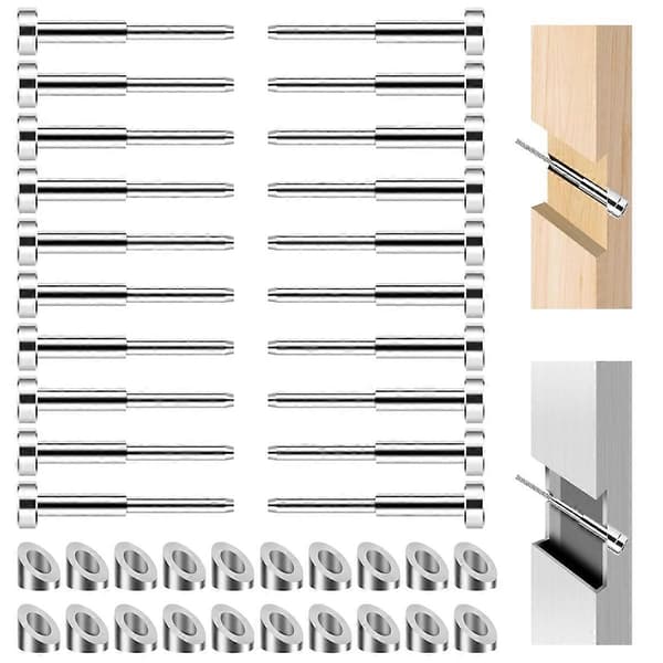 Invisible Cable Railing Kit, T316 Stainless Steel 20-Pack Terminal and 20-Pack Beveled Angle Washers