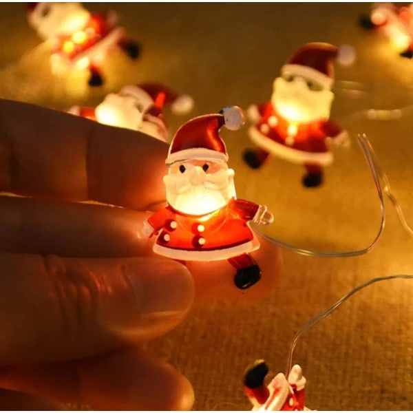Joulupukin otsavalo, 20 LED-valo, 6,6 jalkaa paristokäyttöiset joulupukin valot, kotipuutarhajuhlat sisätiloissa