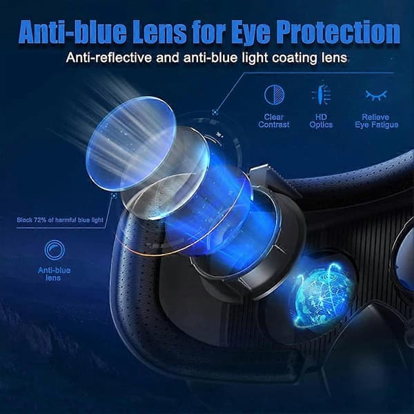 VR Glasses Full Screen Virtual Reality 3D Glasses VR Set 3D Virtual Reality Goggles, Adjustable VR G