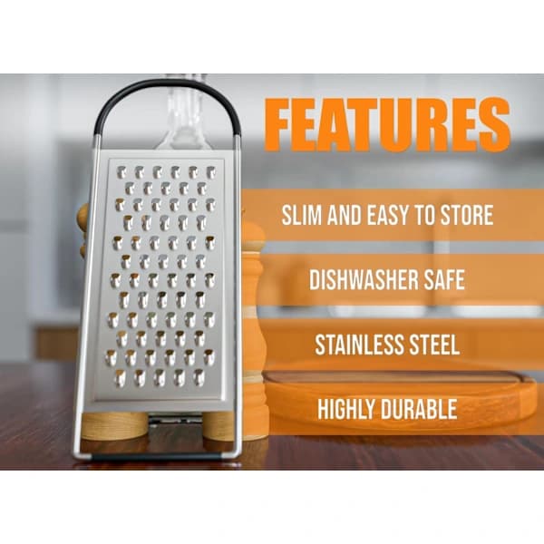 1 pc Extra Coarse Stainless Steel Handheld Grater with Non-Slip Flat Grip, Perfect for Vegetables, Cheese, Eggs