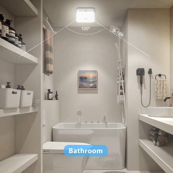 Rechargeable Motion Sensor Closet Light, Rechargeable Battery Operated Ceiling Light Wireless, 500LM Cordless Motion Activated Lamp, 5000K