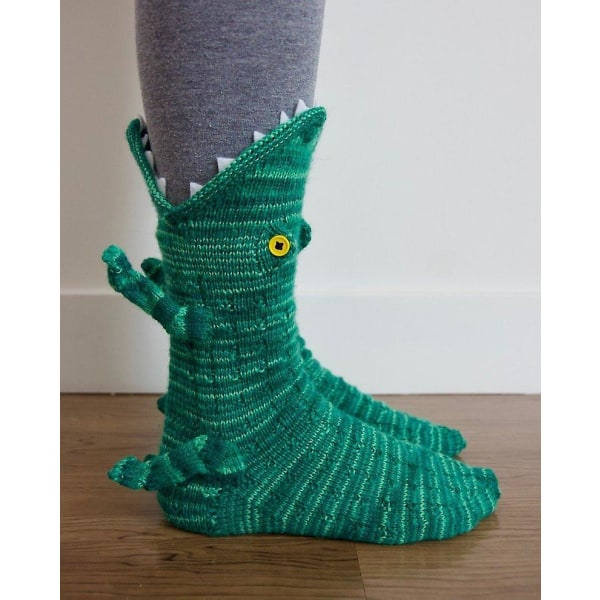 Funny Socks Knit Animal Socks Whimsical Alligator Knitting Cuff Winter Warm Socks,thick Knit(crocodile)