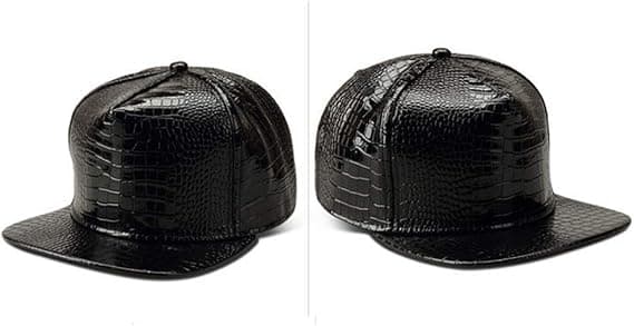 Mænd Kvinder PU Læder Hip-Hop Flat Bill Snapback Hat Krokodille Ba