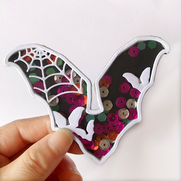 Halloween Bat Spider Web Metallstans för Grattiskort