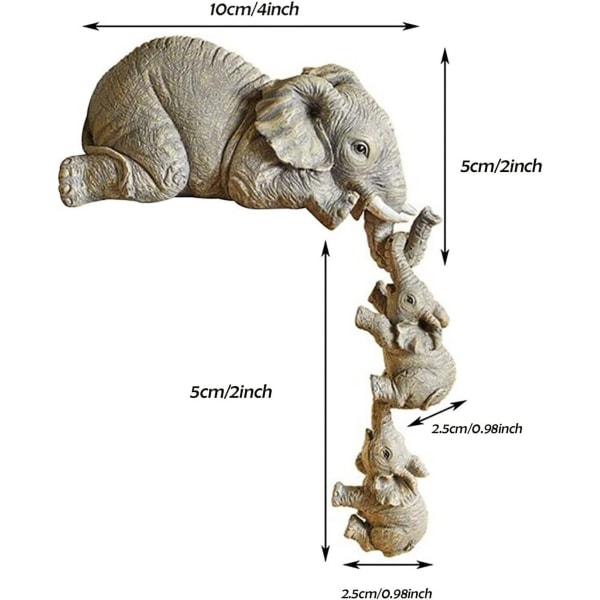 Elefant hyldefigurer, mor elefant og baby elefant, gave