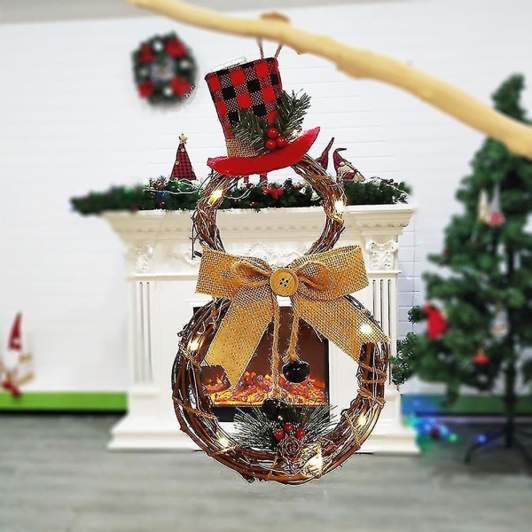Christmas Ornaments Home Mall Juleanheng Led Snowman Christmas Wreath (1 stk)