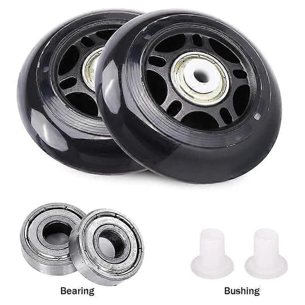 4-pack Inline Skate Wheels Indoor/Outdoor Replacement Wheels with Bearings 70mm, Black [DB]