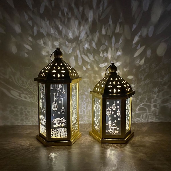 Retro Elegant Ramadan Hengelampe Element Håndlampe Innendørs Hjem Fest Dekorasjon FestivalM