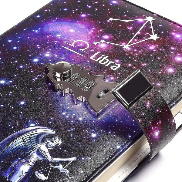A5 Creative Password Lock Journal PU Leather Combination Lock Diary Locking Diary Notebook (Wave)