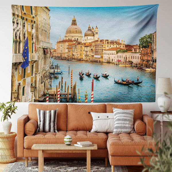 Tapet, gondoler på Canal Grande Solnedgang i Venezia by Romantisk se bildeutskrift, veggoppheng for soverom Stue sovesal