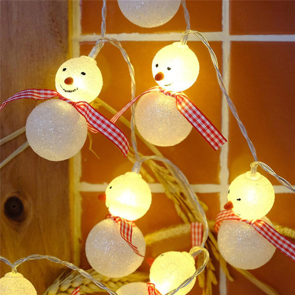 10/20 Snowman Dekorativ String Lights LED 1,5m för 3m Jul NyårsdekorationRGB