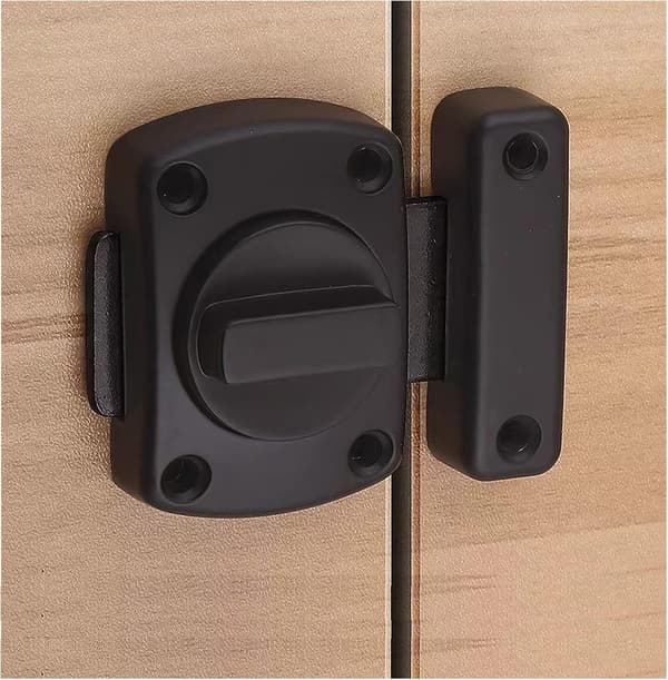 Bathroom Door Lock Rotating Latch Window Lock Zinc Alloy with Screws Black