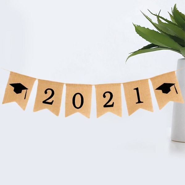 1 stk 2020 Graduation Party Banner Dekorativ Bunting Banner Streamer String Flagg (2020 Svart)250*18*0