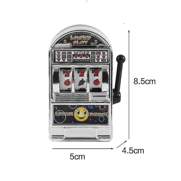 Mini Casino Lucky Jackpot Fruit Spilleautomat Pengeboks Spillleker Barn Voksen Morsomme Antistressleker Bursdagsgave til barnSølv