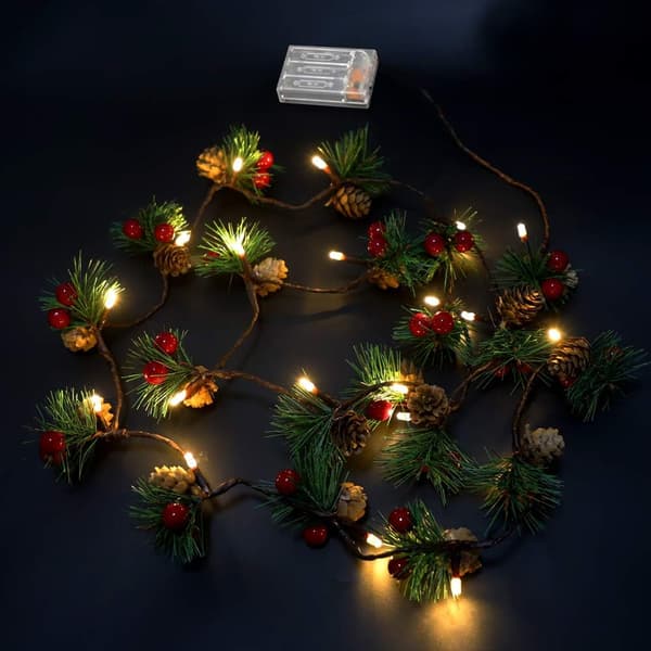 Christmas Tree Lights with Decorations, 20 LED Christmas Garland