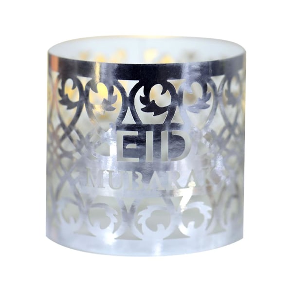 100 stk hule flammeløse elektroniske lysskjermer dekorasjon Ramadan lampeskjermer festdekorasjon sølv