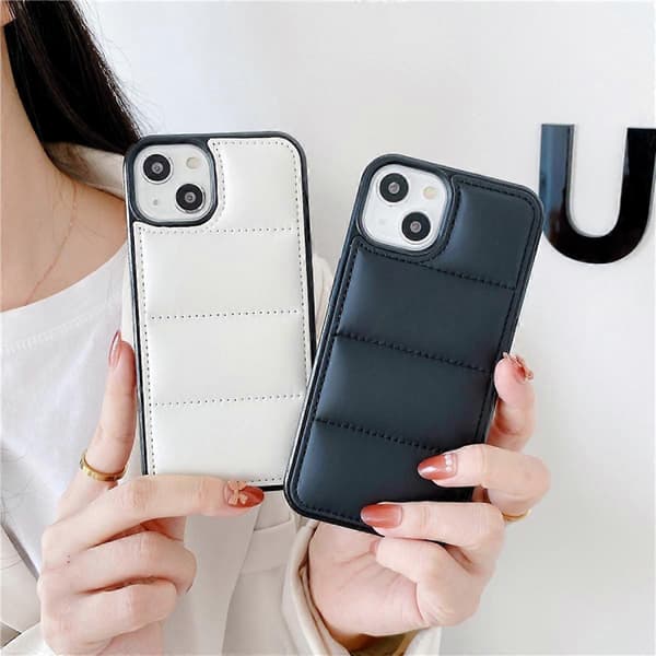 Apple iPhone 13 Stöttåligt TPU PU Läderfodral PC Skyddsfodral Telefonfodral med Inre Foder - Vit