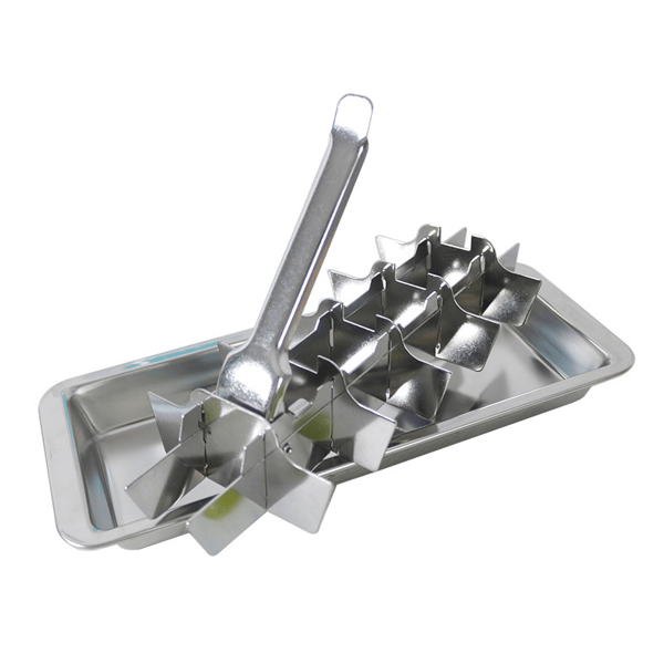 Isbitform med spak, 2-i-1 isform og isknuser i rustfritt stål -