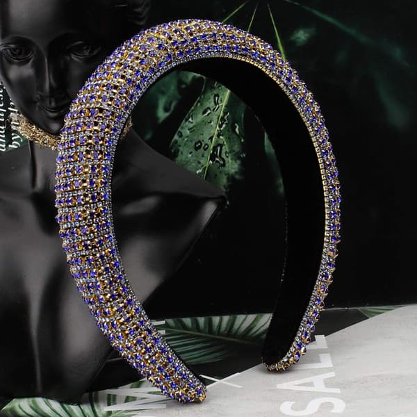 Pärlhårband Diamant Hårband Mode Vadderat Sammetstyg Hår