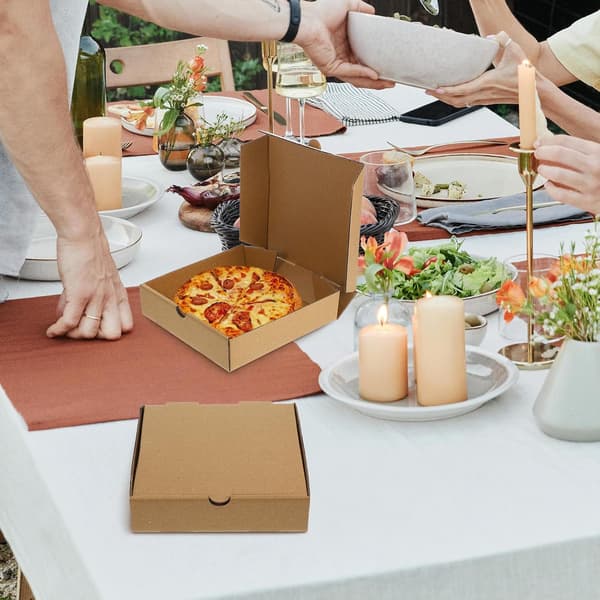 10 Pcs Kraft Paper Pizza Boxes 6-inch Takeaway Containers Pizza Boxes