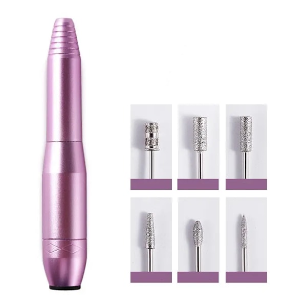 Elektrisk Nagelfräsmaskin, 20000 RPM E Nagelfilsfräs för Akrylnaglar Gel, Bärbar Manikyr Pedikyr Nagelfräsmaskin Set med Slipband