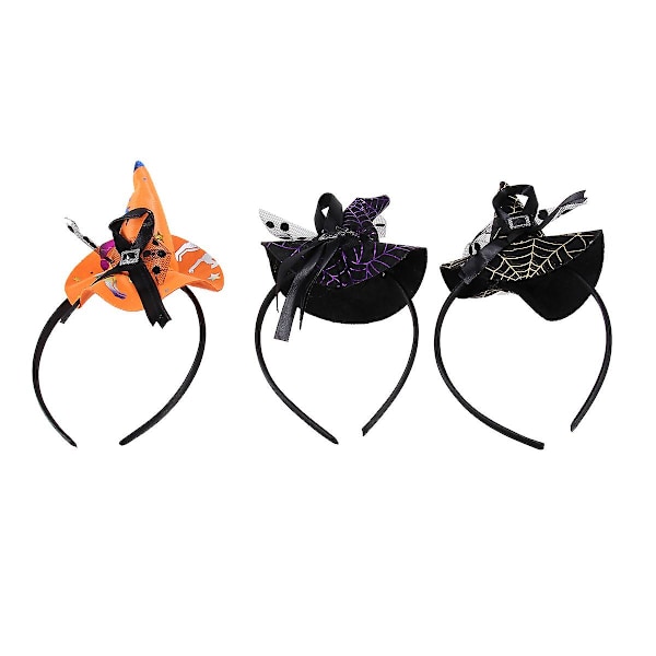 3 stk. Børnepige Hexehat Hårbånd Nyhed Halloween Hårbånd Hår Hårpynt Halloween Karneval Masq