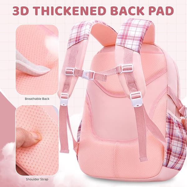 Girls' Backpack, School Bag, Kids' Backpack with Multiple Pockets, Black Bow.