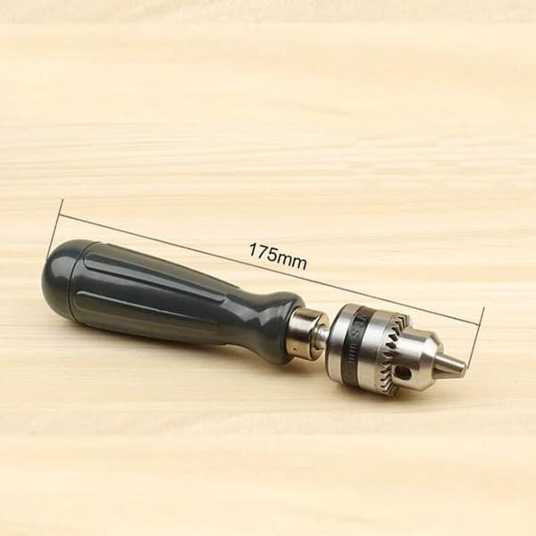 Large Chuck Hand Drill with 5 Drills - Easy Hand Drill - Clamping Range from 0.6 to 6 mm - DIY Tool