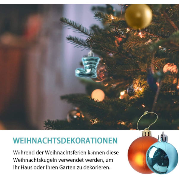 30 stk. Julekugler i Plastik, Ubrækkelige Julekugler, Julekuglepynt, Juletræspynt
