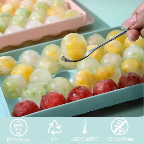 Ice Cube Mold, 1 pc 33-hole Small Ice Ball Mold with Lid, Spherical Ice Cube Mold for Freezer, Ice Ball Maker