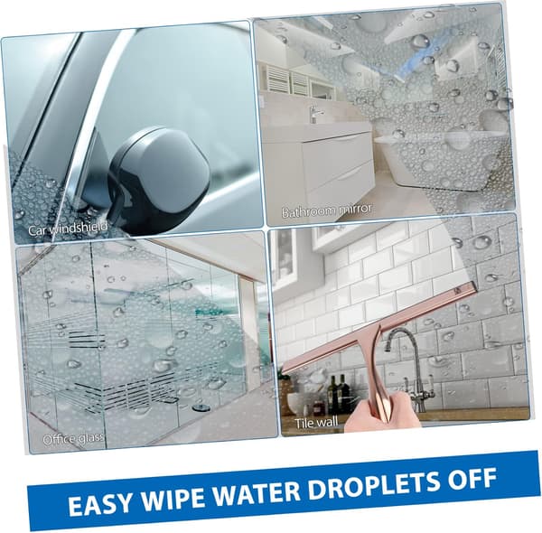 Stainless Steel Glass Scraper for Bathroom, Silicone Bronze, Car Windshield, Door Scraper, Ceramic Tile Blade
