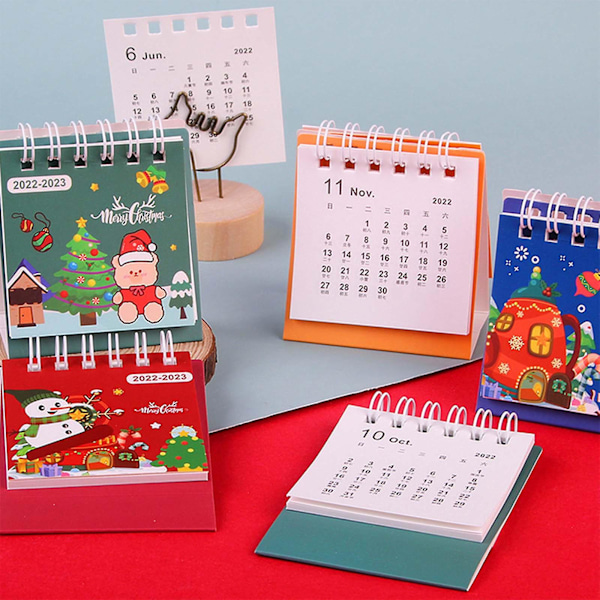 August 2022-December 2023 Simpel Stående Flip-Bordkalender Perforerede Sider Gul