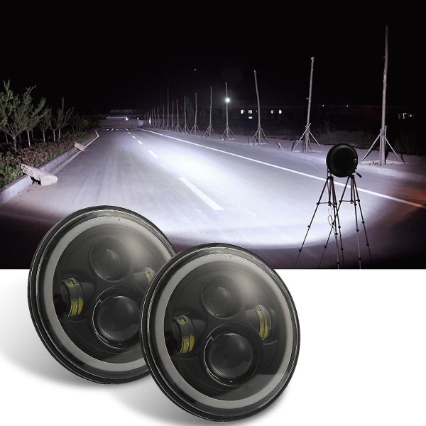 7 tommer DC 9-30v 200w energibesparende led forlygte Angel Eyes lampe kompatibel med Wrangler